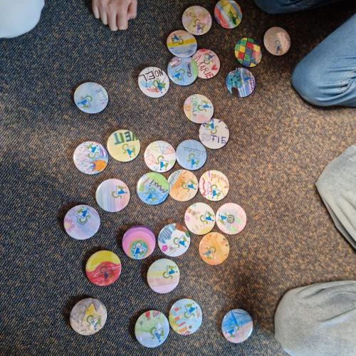 Buttons im Werkunterricht