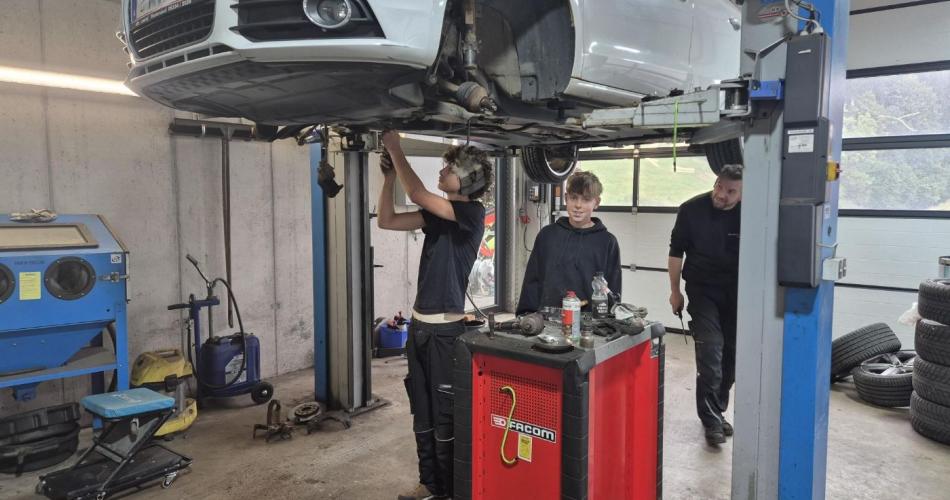 Schnuppern in Autowerkstatt